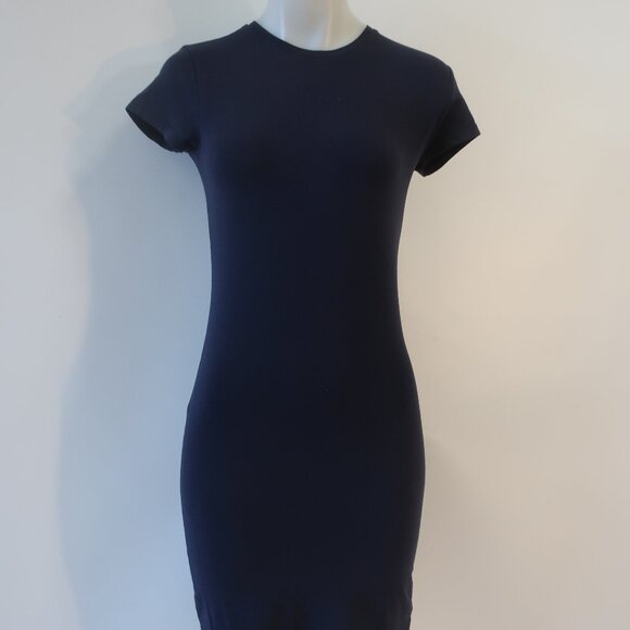 Womens ATM Anthony Thomas Melillo Navy Blue Short Sleeve Mini T-Shirt Dress M - Picture 2 of 11